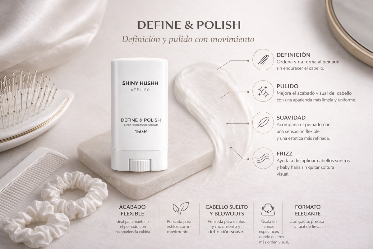 Define & Polish | Barra fijadora para el cabello suelto, frizz y baby hairs
