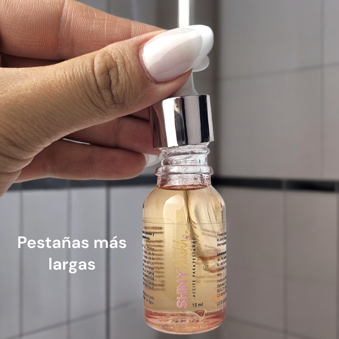 Aceite para el crecimiento de pestañas y desmaquillante