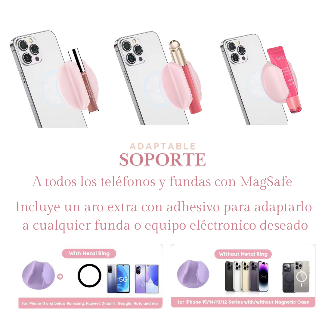 Soporte Magnético con Espejo para Labial – 3 Tamaños